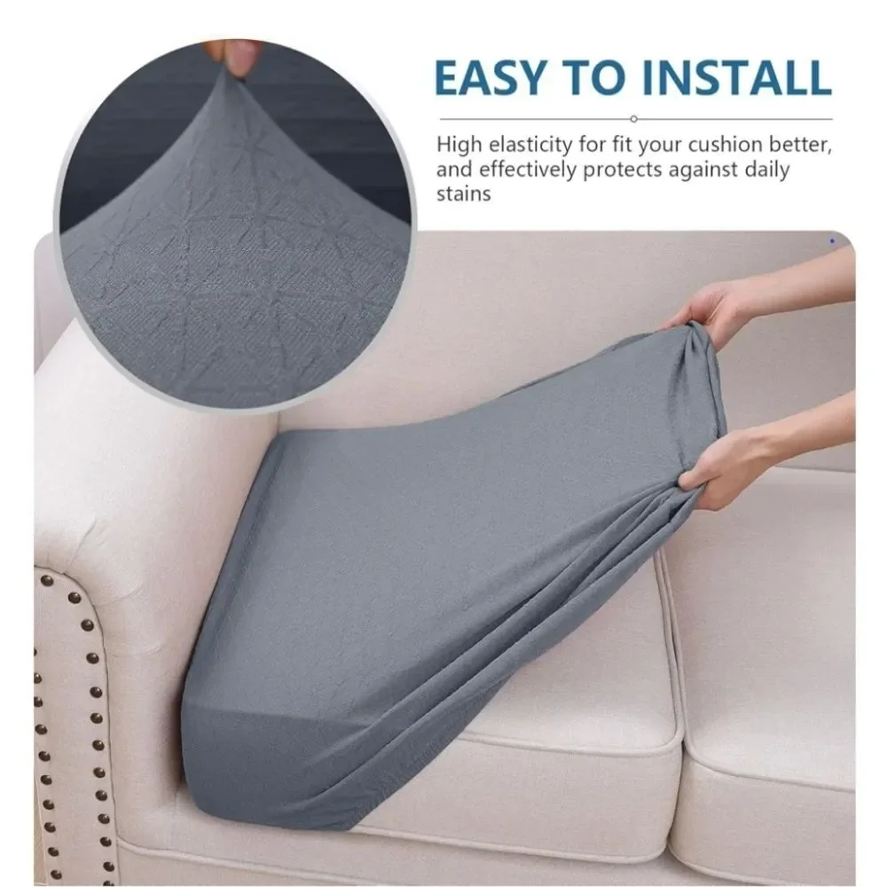 Hyha Jacquard Sofa Couch Cushion Slip Covers 2pc Gray New